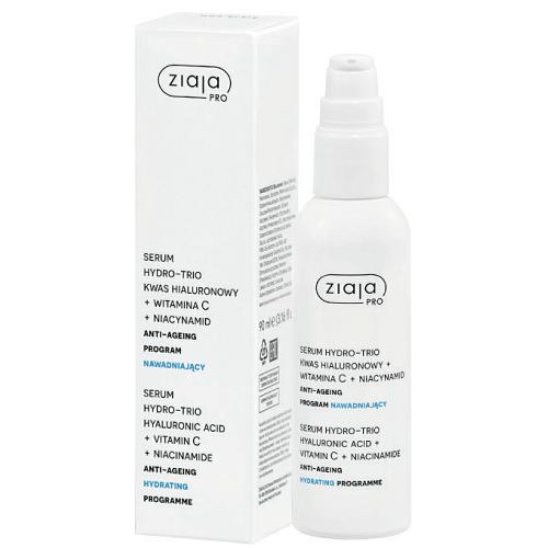 Miniaturka artykułu - Ziaja Pro Serum Hydro-Trio Kwas hialuronowy + Witamina C + Niacynamid Anti-Ageing, 90 ml