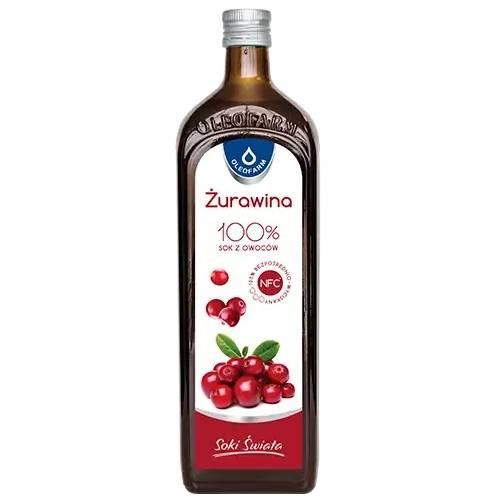 Miniaturka artykułu - Żurawina 100% sok z owoc&oacute;w żurawiny, 980ml KR&Oacute;TKA DATA 30.09.2026