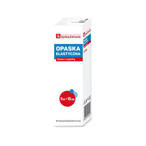 Miniaturka artykułu - ZYSKAJ ZDROWIE Opaska elastyczna tkana z zapinką 5 m x 15 cm, 1szt.