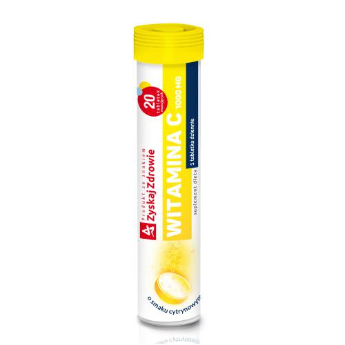 Miniaturka artykułu - ZYSKAJ ZDROWIE Witamina C 1000 mg, 20 tabletek musujących